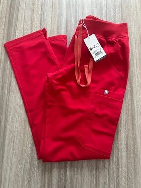 Figs Pop Red Yola Scrub Pants
